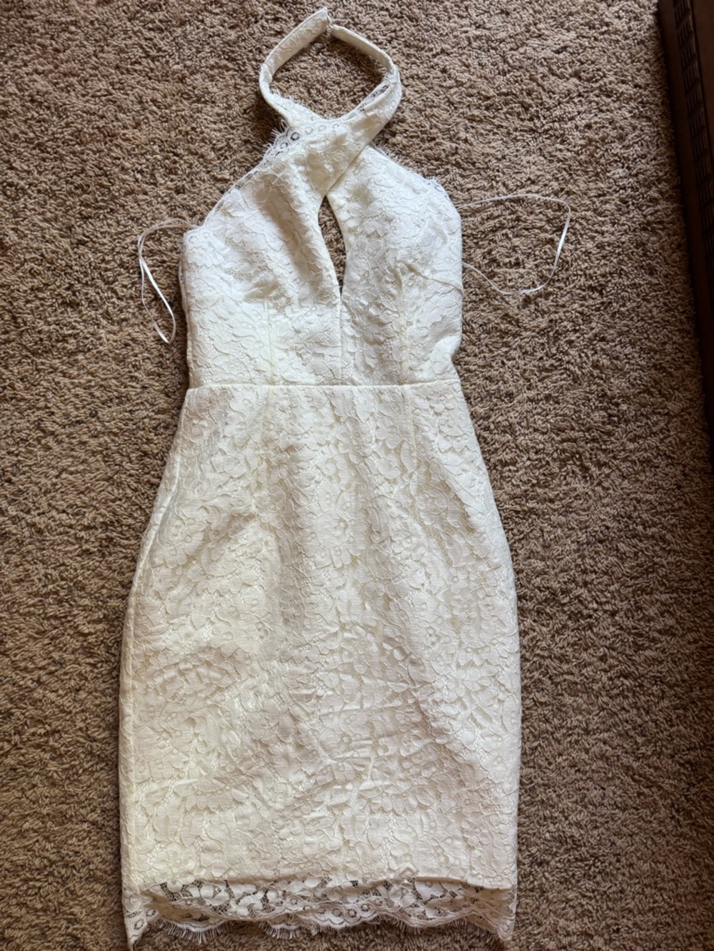 Graduation Dress Keepsake the Label NWT White lace halter dress XS